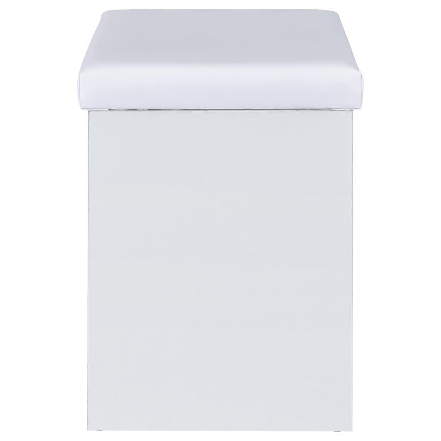 Bunbury Makeup Vanity Table Set Storage Mirror and Stool White - 930280