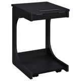 Ralston C-Shaped Lift-Top Sofa Side Table With Casters Black - 930290