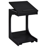 Ralston C-Shaped Lift-Top Sofa Side Table With Casters Black - 930290