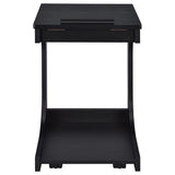 Ralston C-Shaped Lift-Top Sofa Side Table With Casters Black - 930290