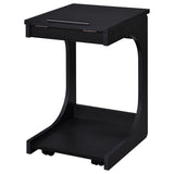 Ralston C-Shaped Lift-Top Sofa Side Table With Casters Black - 930290