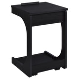 Ralston C-Shaped Lift-Top Sofa Side Table With Casters Black - 930290