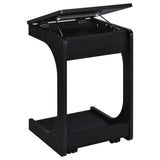 Ralston C-Shaped Lift-Top Sofa Side Table With Casters Black - 930290