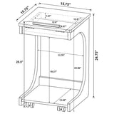 Ralston C-Shaped Lift-Top Sofa Side Table With Casters Black - 930290