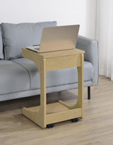Ralston C-Shaped Lift-Top Sofa Side Table With Casters Light Oak - 930291