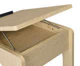Ralston C-Shaped Lift-Top Sofa Side Table With Casters Light Oak - 930291