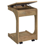 Ralston C-Shaped Lift-Top Sofa Side Table With Casters Mango - 930292