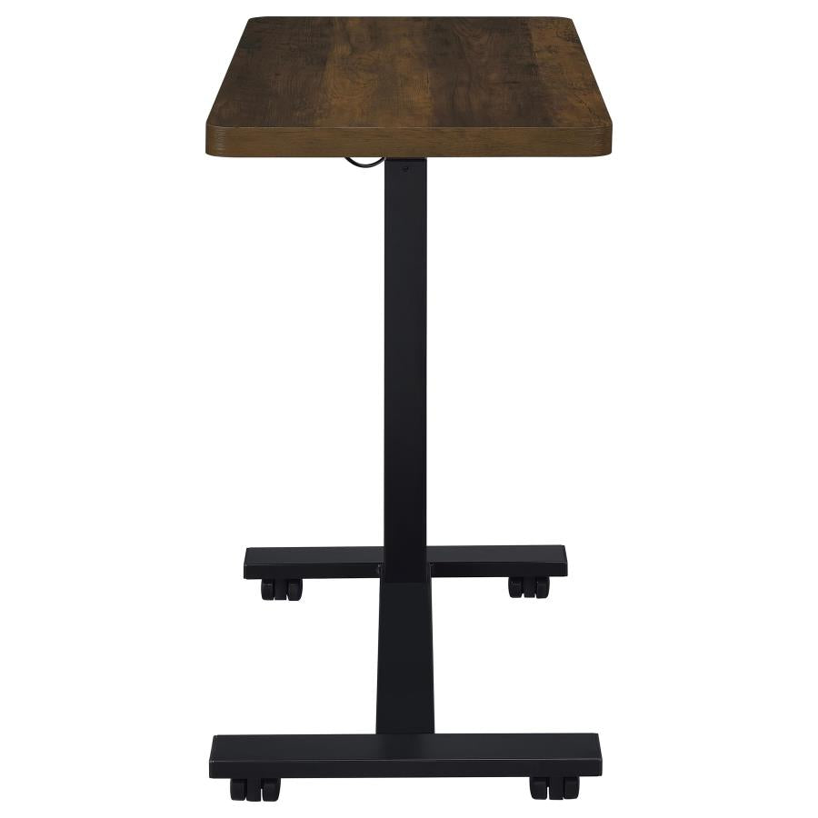 Westpark Pneumatic Adjustable C-Shape Side Table with Casters Dark Pine - 930302