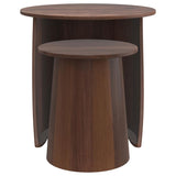 Yency 2-piece Round Mango Wood Nesting Table Set Dark Brown Mango - 930330