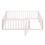 Metal Floor Bed Frame With Fence And Door