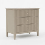 Fluted 3 Drawer Nightstand With Soft Close Slides