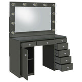 Acena 7-drawer Vanity Set with Lighting Grey High Gloss - 931145