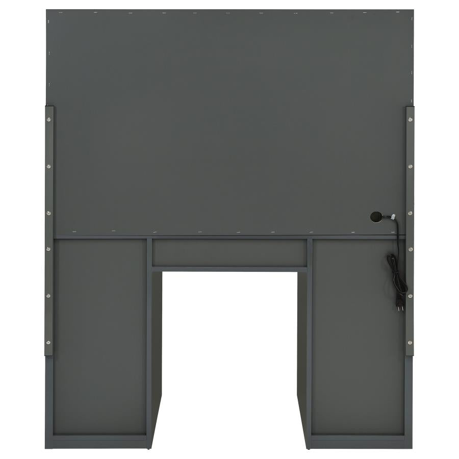 Acena 7-drawer Vanity Set with Lighting Grey High Gloss - 931145