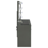 Acena 7-drawer Vanity Set with Lighting Grey High Gloss - 931145