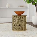 Torres Octagonal Solid Mango Wood Side Table Natural Brown - 931148