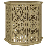Torres Octagonal Solid Mango Wood Side Table Natural Brown - 931148