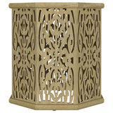 Torres Octagonal Solid Mango Wood Side Table Natural Brown - 931148