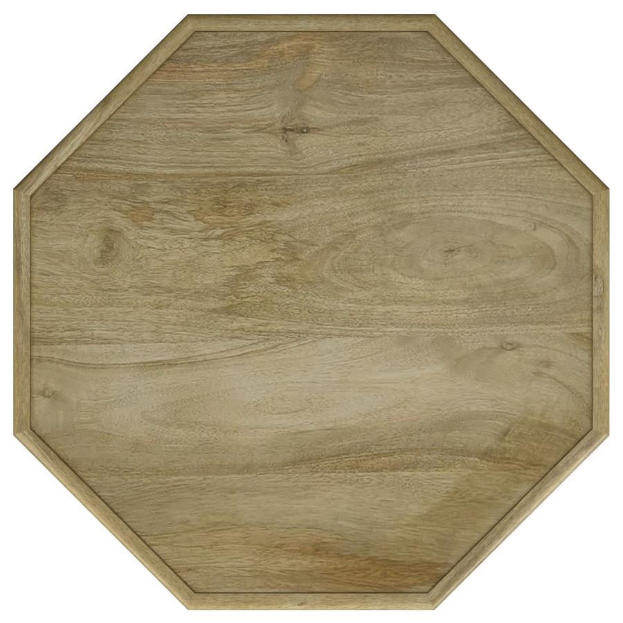Torres Octagonal Solid Mango Wood Side Table Natural Brown - 931148