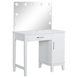 Elijah Vanity Set with Lighting & Stool White and Dark Grey - 931149