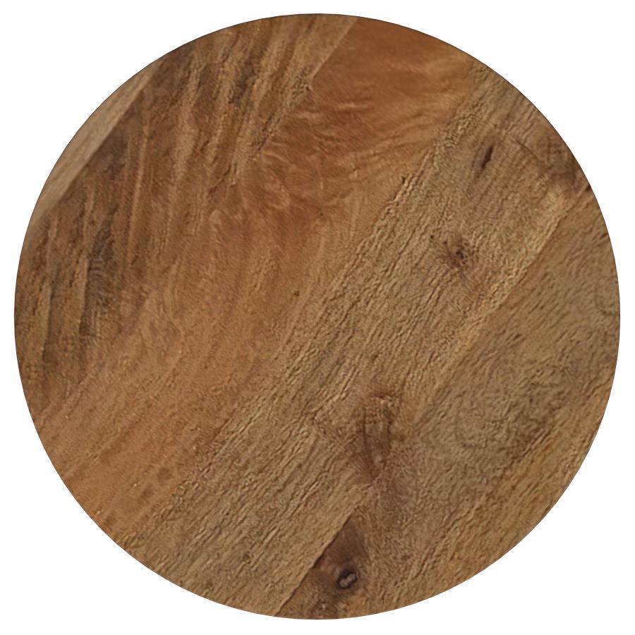 Aureo Round Solid Wood Accent Side Table Wild Honey - 931155