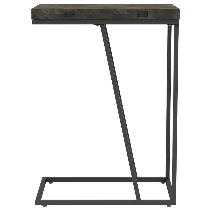 Carly Expandable Engineered Wood C-Shaped Side Table Grey - 931156