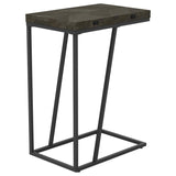 Carly Expandable Engineered Wood C-Shaped Side Table Grey - 931156