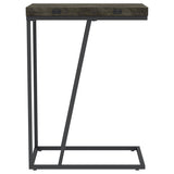Carly Expandable Engineered Wood C-Shaped Side Table Grey - 931156
