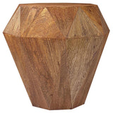 Jacinto Octagonal Solid Mango Wood Side Table Natural Brown - 931158