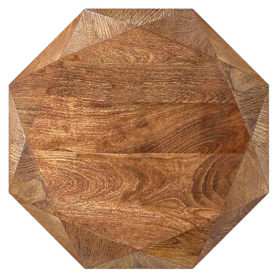 Jacinto Octagonal Solid Mango Wood Side Table Natural Brown - 931158