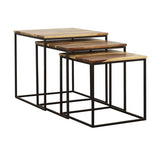 Belcourt 3-piece Square Nesting Tables Natural and Black - 931182