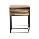 Belcourt 3-piece Square Nesting Tables Natural and Black - 931182