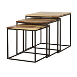 Belcourt 3-piece Square Nesting Tables Natural and Black - 931182