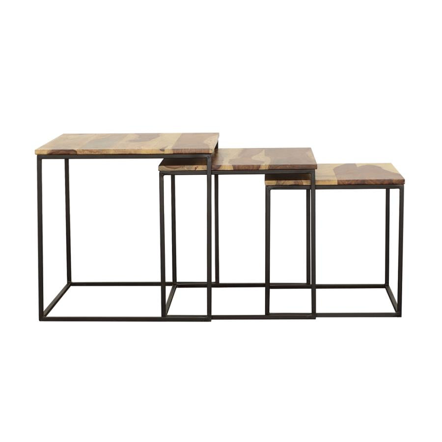 Belcourt 3-piece Square Nesting Tables Natural and Black - 931182