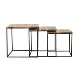 Belcourt 3-piece Square Nesting Tables Natural and Black - 931182