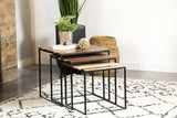 Belcourt 3-piece Square Nesting Tables Natural and Black - 931182