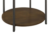 Noemie Round Marble Top Accent Side Table White and Gunmetal - 931204