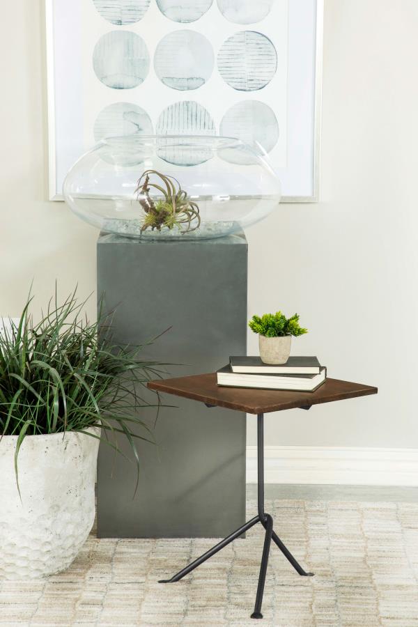 Heitor Square Wood Top Accent Side Table Dark Brown - 931206
