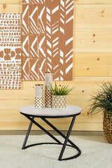Miguel Round Marble Top Coffee Table White and Black - 931227
