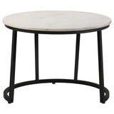 Miguel Round Marble Top Coffee Table White and Black - 931227