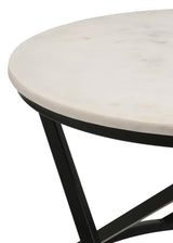 Miguel Round Marble Top Coffee Table White and Black - 931227