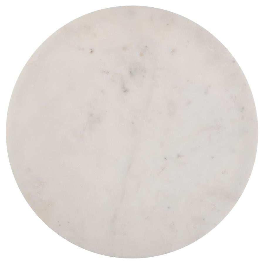 Miguel Round Marble Top Coffee Table White and Black - 931227