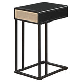 Amherst 1-drawer Radio Weave Cane Metal Side Table Black - 931631
