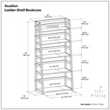 Acadian - Handcrafted Ladder Shelf Bookcase