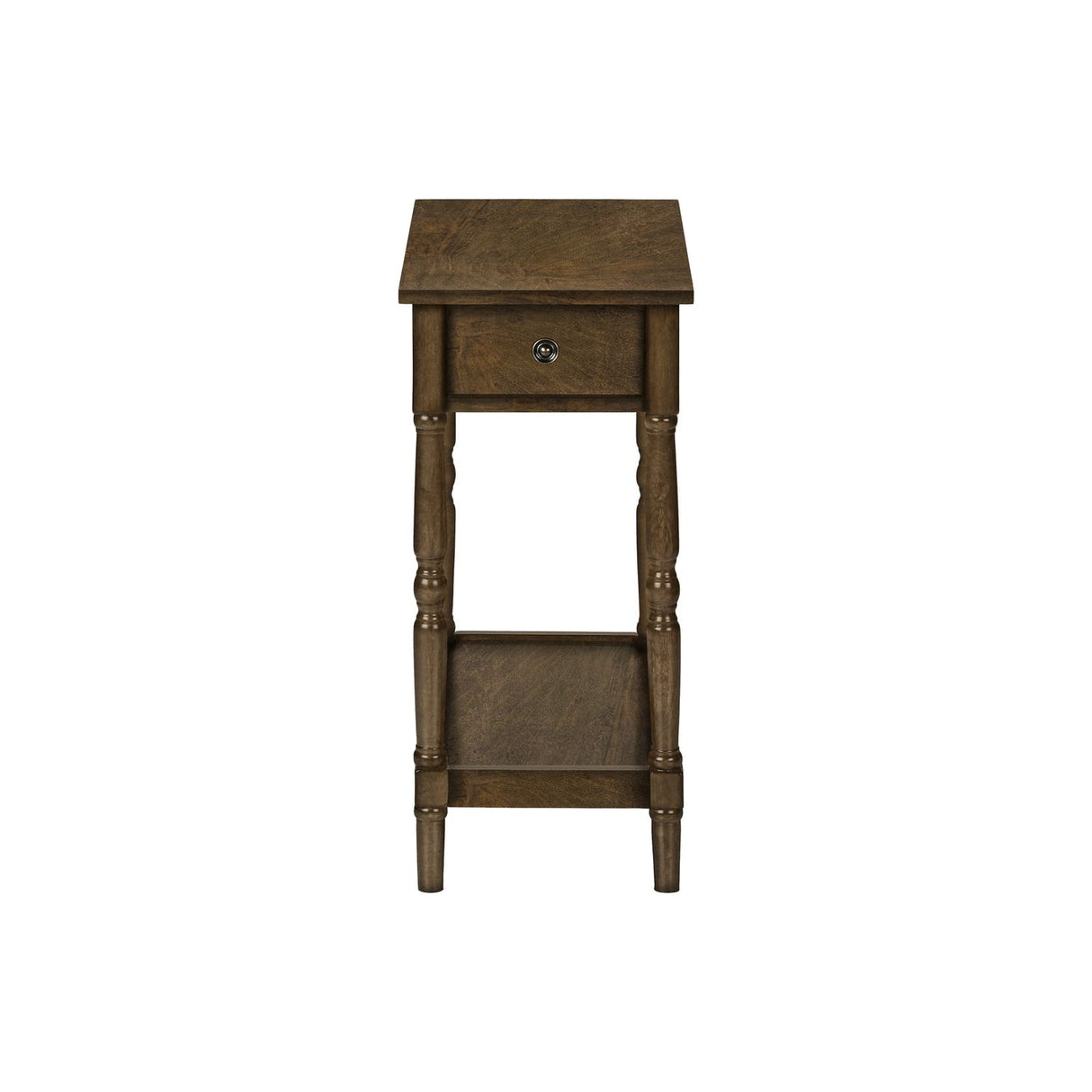 Accent End Table, 2 Tier, Storage Drawer, Traditional Stylish Design