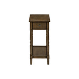 Accent End Table, 2 Tier, Storage Drawer, Traditional Stylish Design