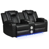 Benz - Power Reclining Loveseat & LED Lighting And Built In USB