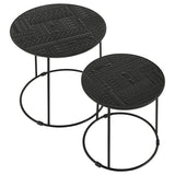 Loannis 2-piece Round Mango Wood Nesting Table Matte Black - 935842