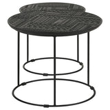 Loannis 2-piece Round Mango Wood Nesting Table Matte Black - 935842
