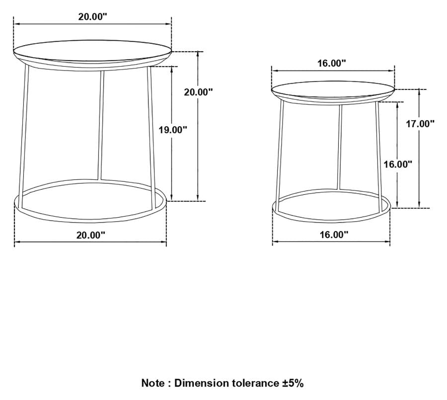 Loannis 2-piece Round Mango Wood Nesting Table Matte Black - 935842