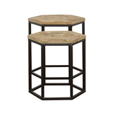 Adger 2-piece Hexagonal Nesting Tables Natural and Black - 935844